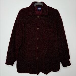 Vintage burgundy wine Sherpa jacket size medium